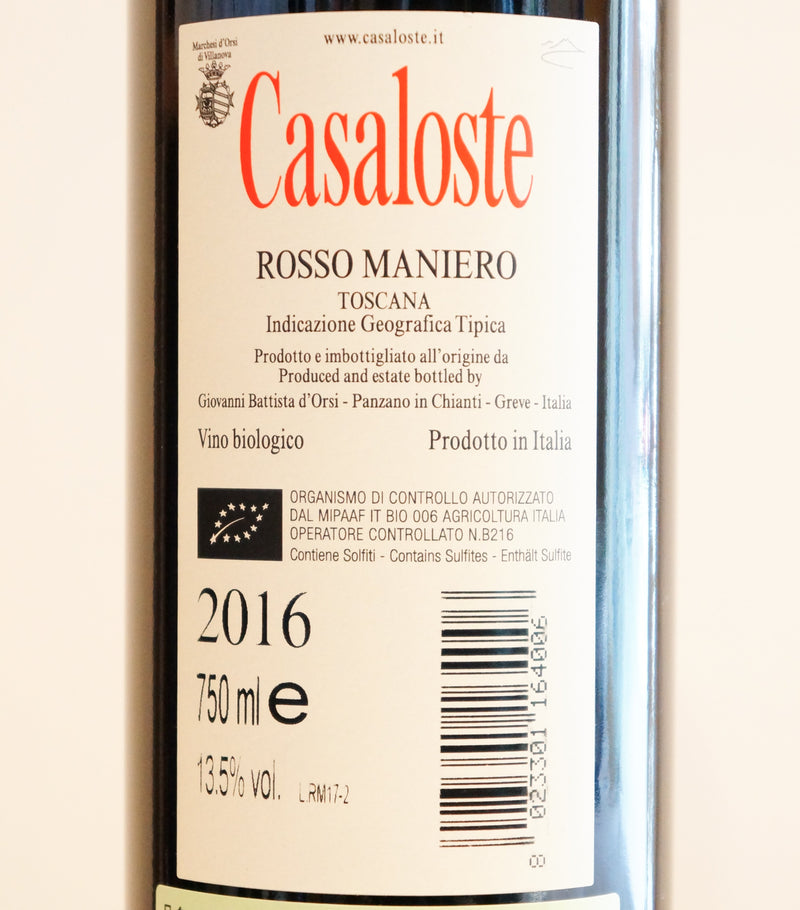 カサロステ　ロッソ・マニエロ（赤）　Casaloste Rosso Maniero